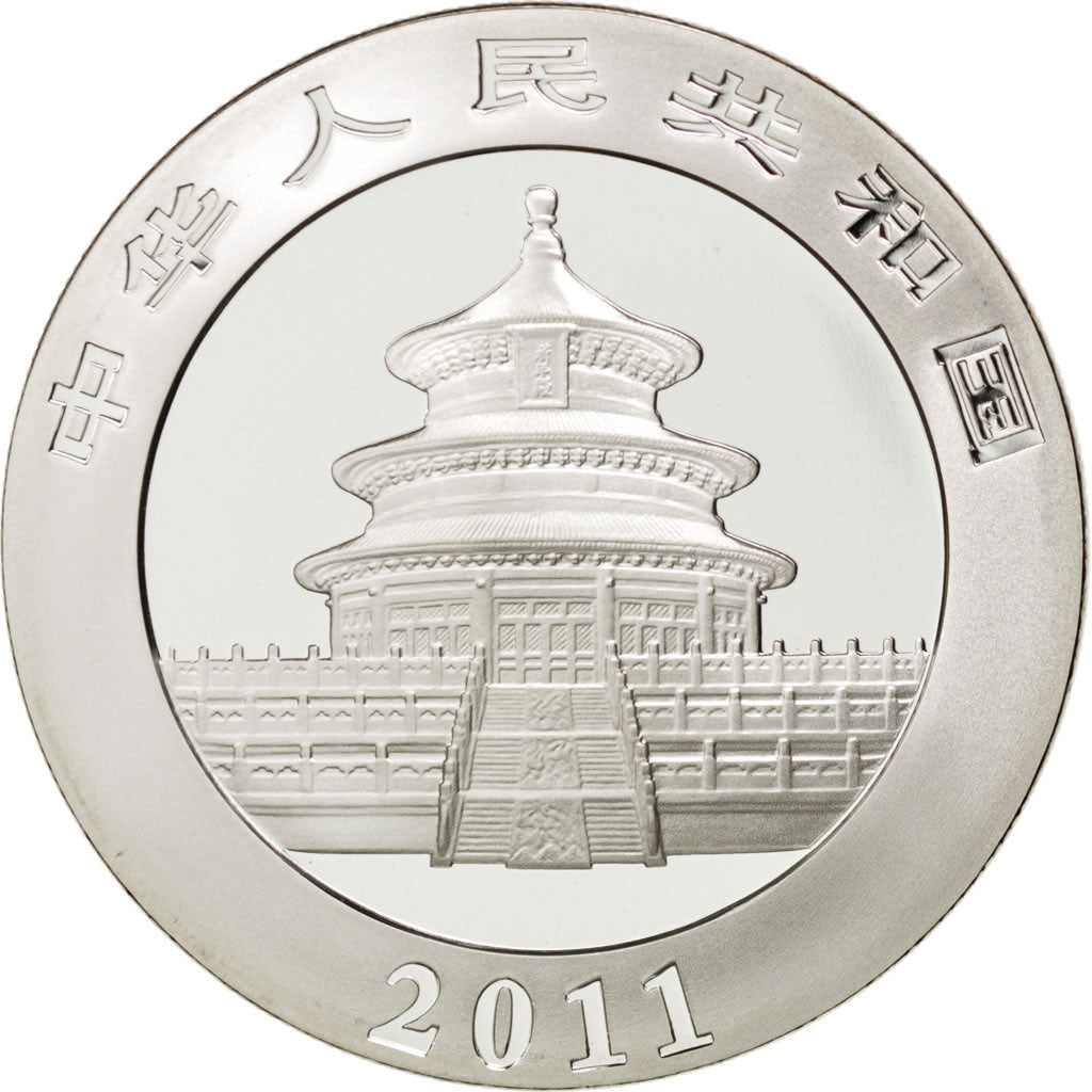 Chine, 10 Yuan Panda 2011, 1 once Argent, KM 1980