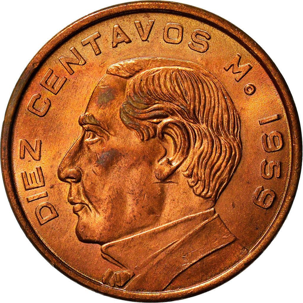 Coin, Mexico, 10 Centavos, 1959, Mexico City, AU(55-58), Bronze, KM:433