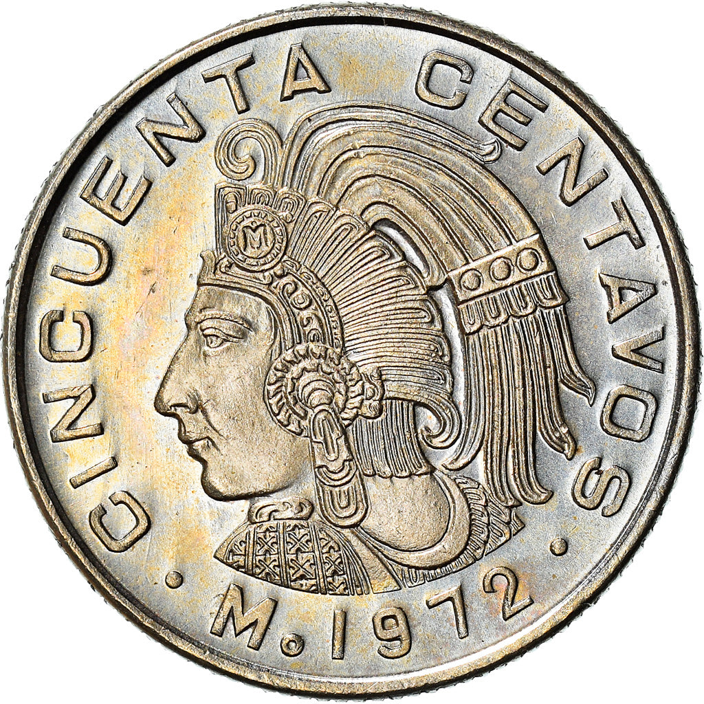Coin, Mexico, 50 Centavos, 1972, Mexico City, AU(55-58), Copper-nickel, KM:452