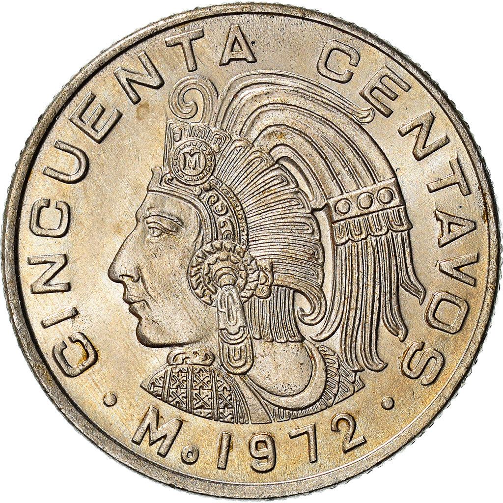 Coin, Mexico, 50 Centavos, 1972, Mexico City, AU(55-58), Copper-nickel, KM:452