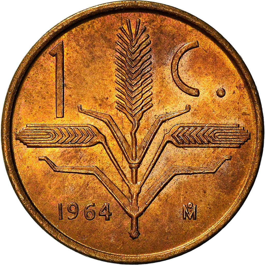 Coin, Mexico, Centavo, 1964, Mexico City, AU(55-58), Brass, KM:417