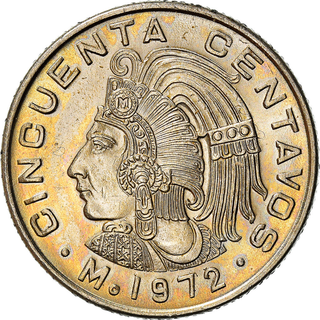Coin, Mexico, 50 Centavos, 1972, Mexico City, AU(55-58), Copper-nickel, KM:452