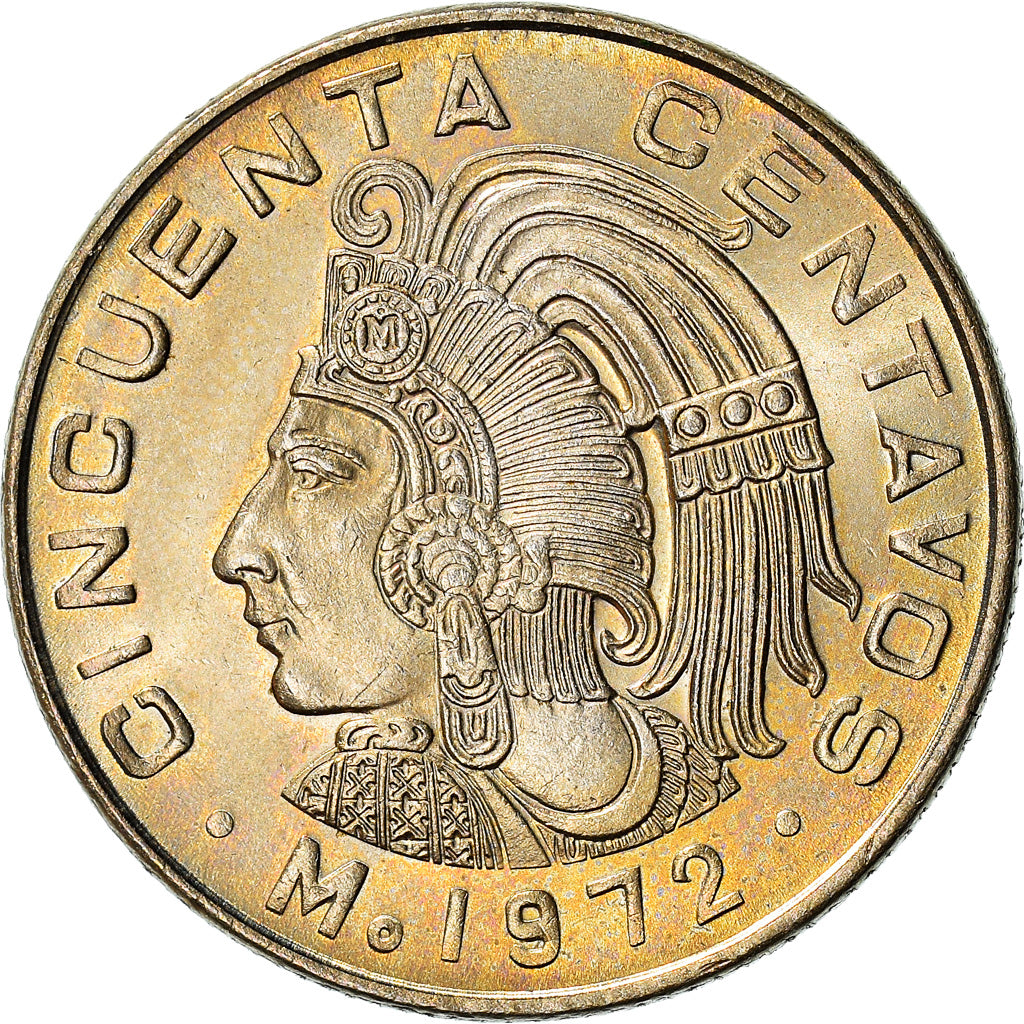 Coin, Mexico, 50 Centavos, 1972, Mexico City, AU(55-58), Copper-nickel, KM:452
