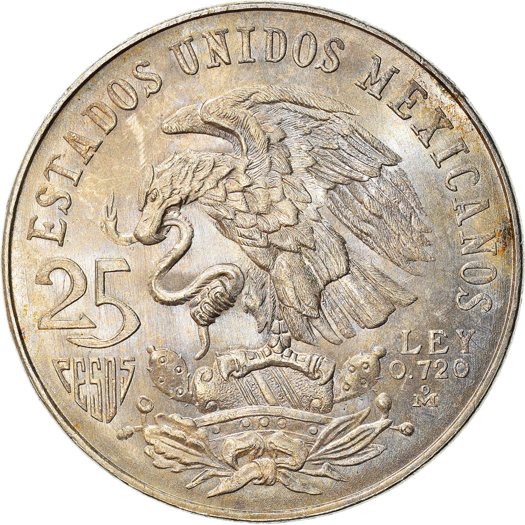 Coin, Mexico, 25 Pesos, 1968, Mexico, MS(60-62), Silver, KM:479.1