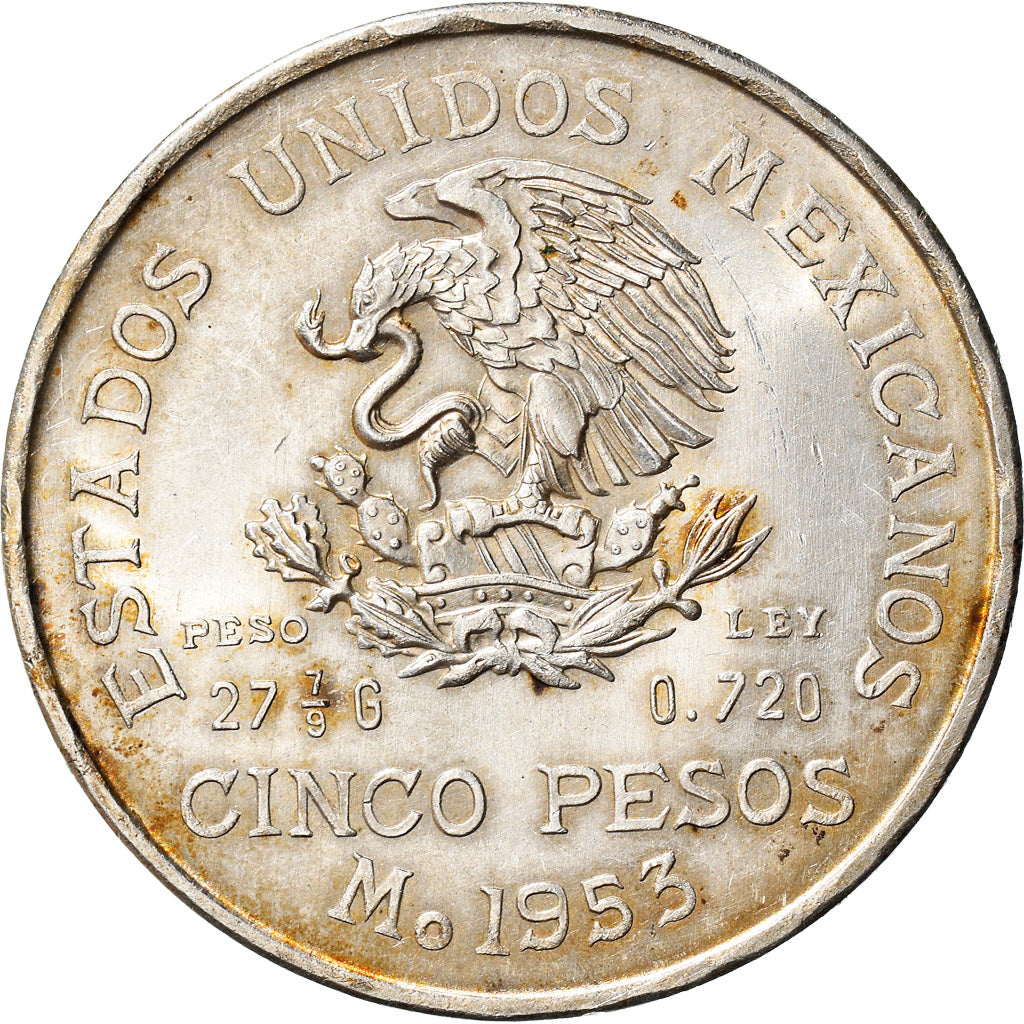 Monnaie, Mexique, 5 Pesos, 1953, Mexico City, SUP, Argent, KM:467