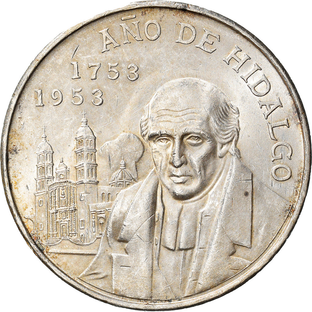 Moneta, Messico, 5 Pesos, 1953, Mexico City, SPL-, Argento, KM:468