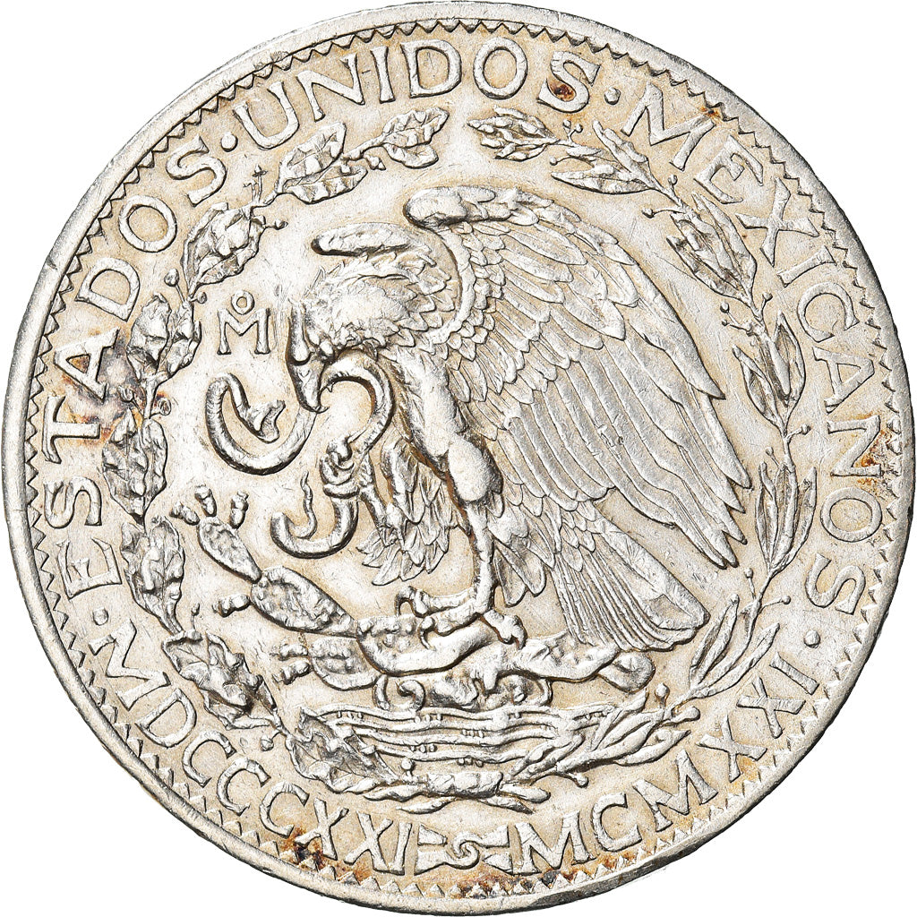 Coin, Mexico, 2 Pesos, 1921, Mexico City, AU(50-53), Silver, KM:462