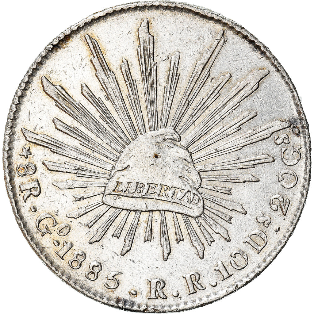 Monnaie, Mexique, 8 Reales, 1885, Guanajuato, SUP, Argent, KM:377.8