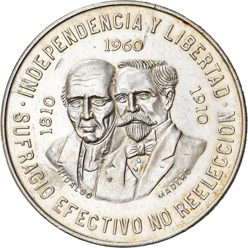 Moeda, México, 10 Pesos, 1960, Mexico City, AU(55-58), Prata, KM:476