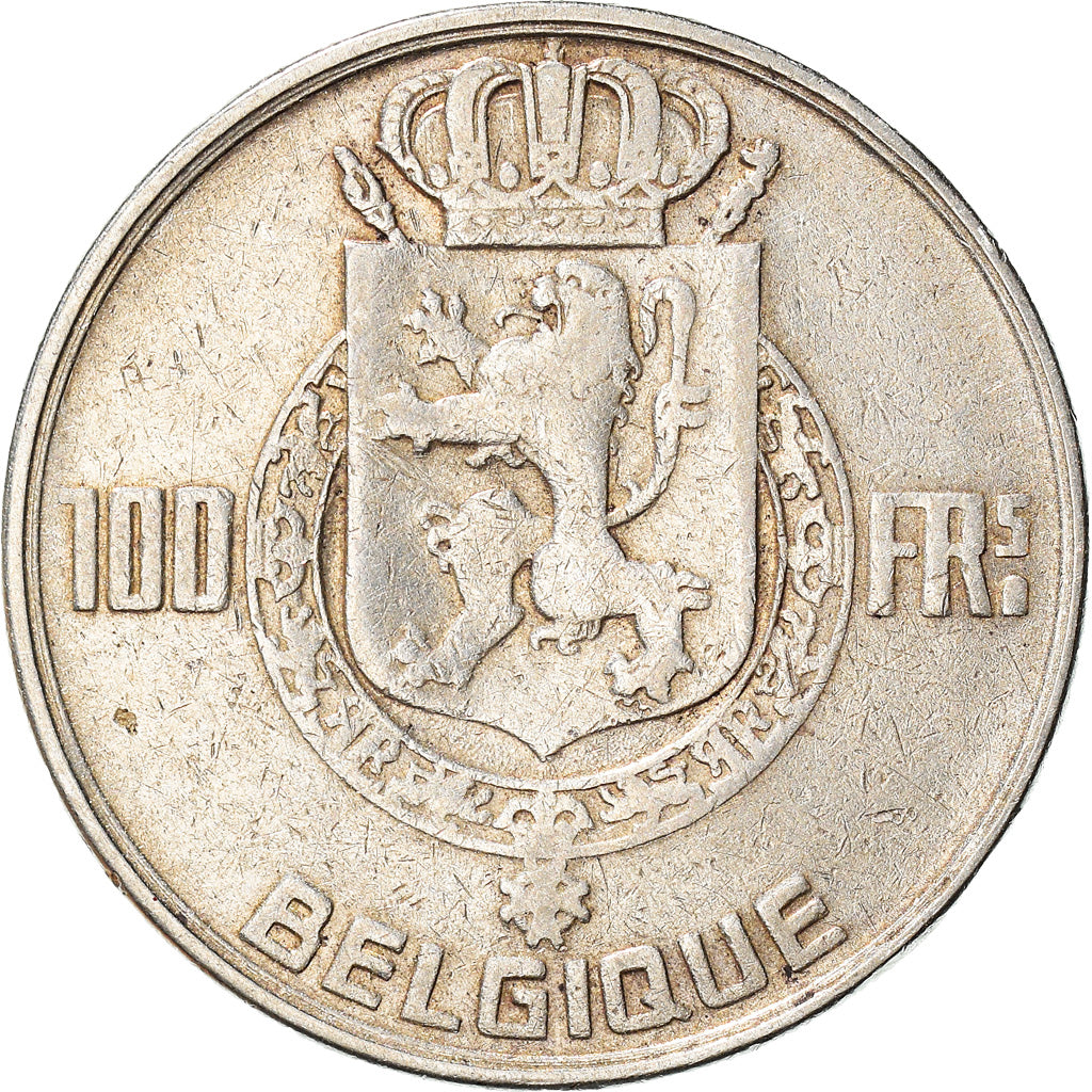 Coin, Belgium, 100 Francs, 100 Frank, 1950, EF(40-45), Silver, KM:138.1