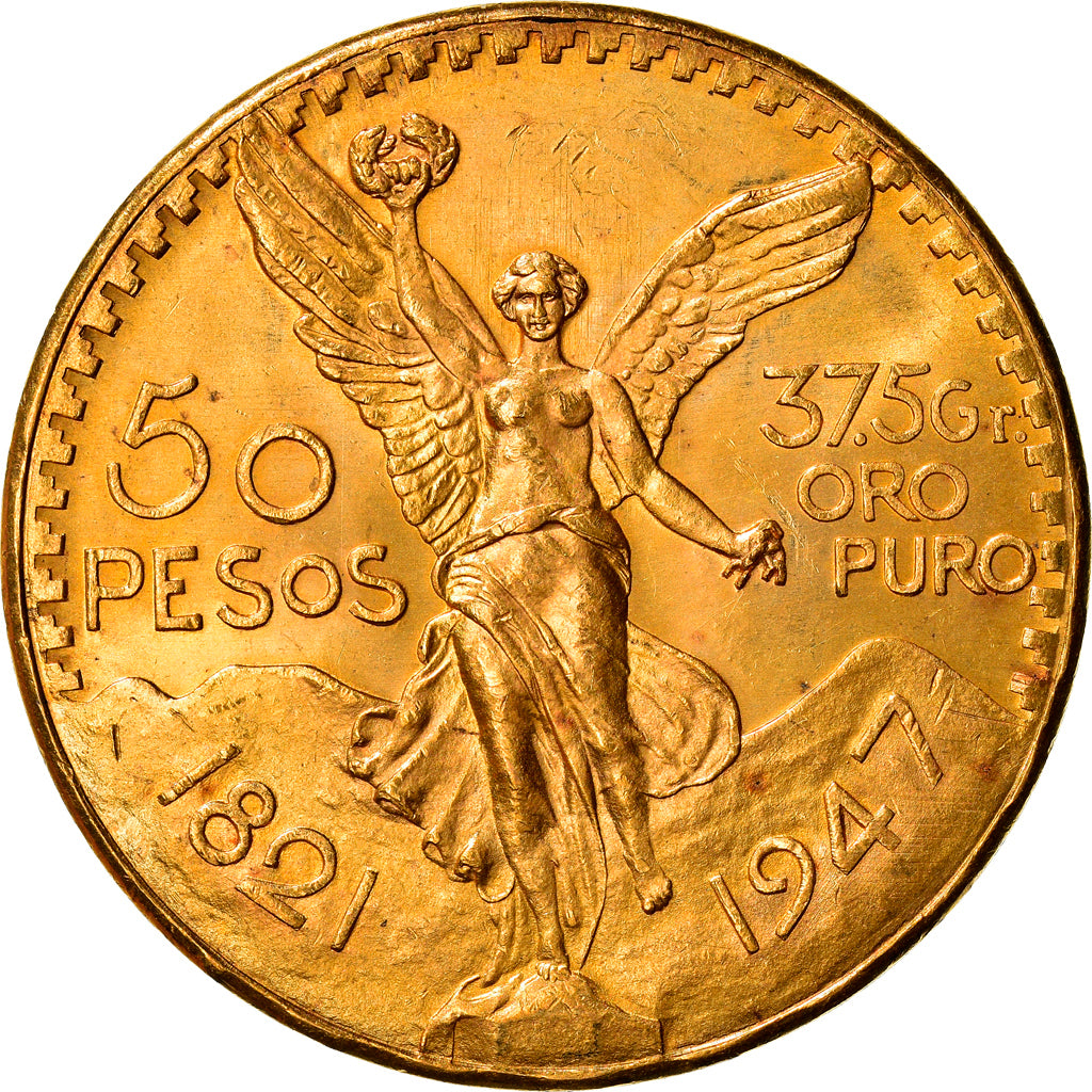 Moneta, Mexico, 50 Pesos, 1947, Mexico City, MS(60-62), Złoto, KM:481