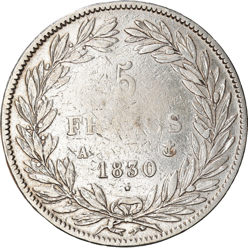 Coin, France, Louis-Philippe, 5 Francs, 1830, Paris, VF(20-25), Silver
