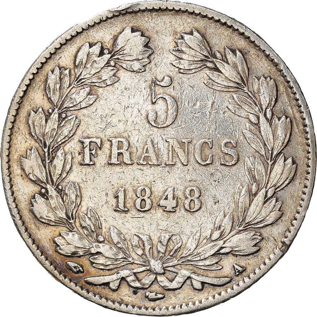 Coin, France, Louis-Philippe, 5 Francs, 1848, Paris, EF(40-45), Silver