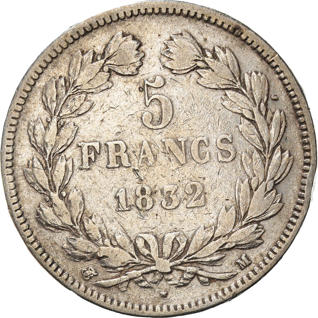 Coin, France, Louis-Philippe, 5 Francs, 1832, Lille, VF(20-25), Silver