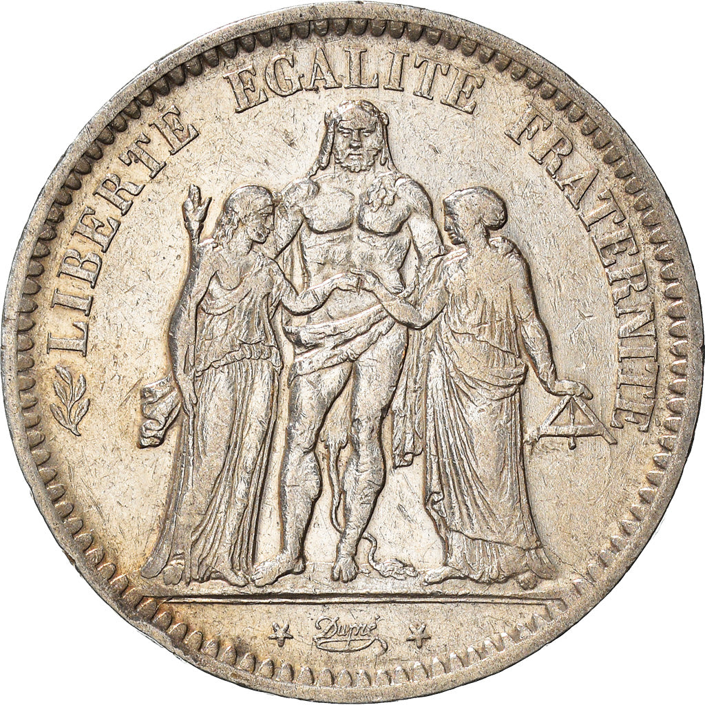 Münze, Frankreich, Hercule, 5 Francs, 1848, Strasbourg, S+, Silber, KM:756.2