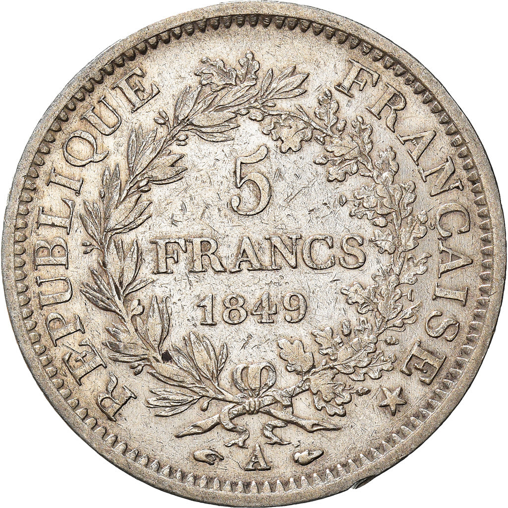 Monnaie, France, Hercule, 5 Francs, 1849, Paris, TB+, Argent, Gadoury:683