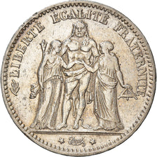Coin, France, Hercule, 5 Francs, 1876, Bordeaux, VF(30-35), Silver, KM:820.2