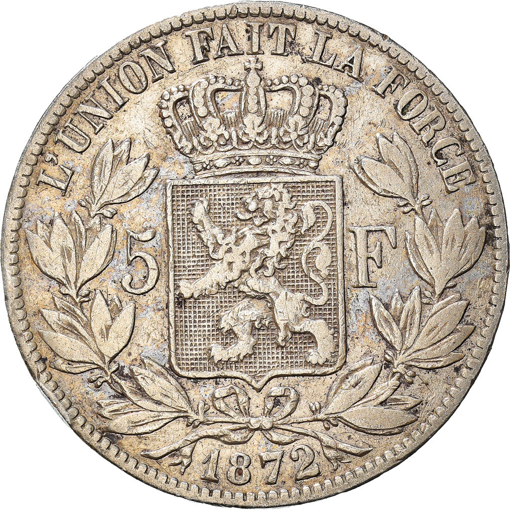 Coin, Belgium, Leopold II, 5 Francs, 5 Frank, 1872, VF(30-35), Silver, KM:24