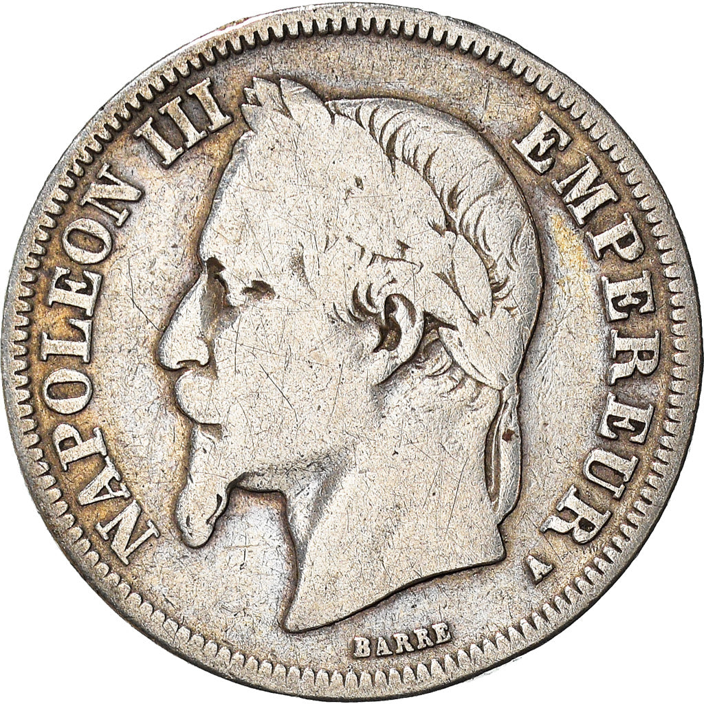 Moeda, França, Napoléon III, 2 Francs, 1866, Paris, F(12-15), Prata, KM:807.1