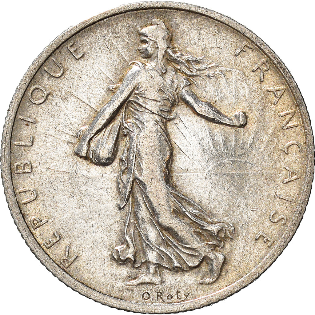 Coin, France, Semeuse, 2 Francs, 1917, Paris, AU(50-53), Silver, KM:845.1
