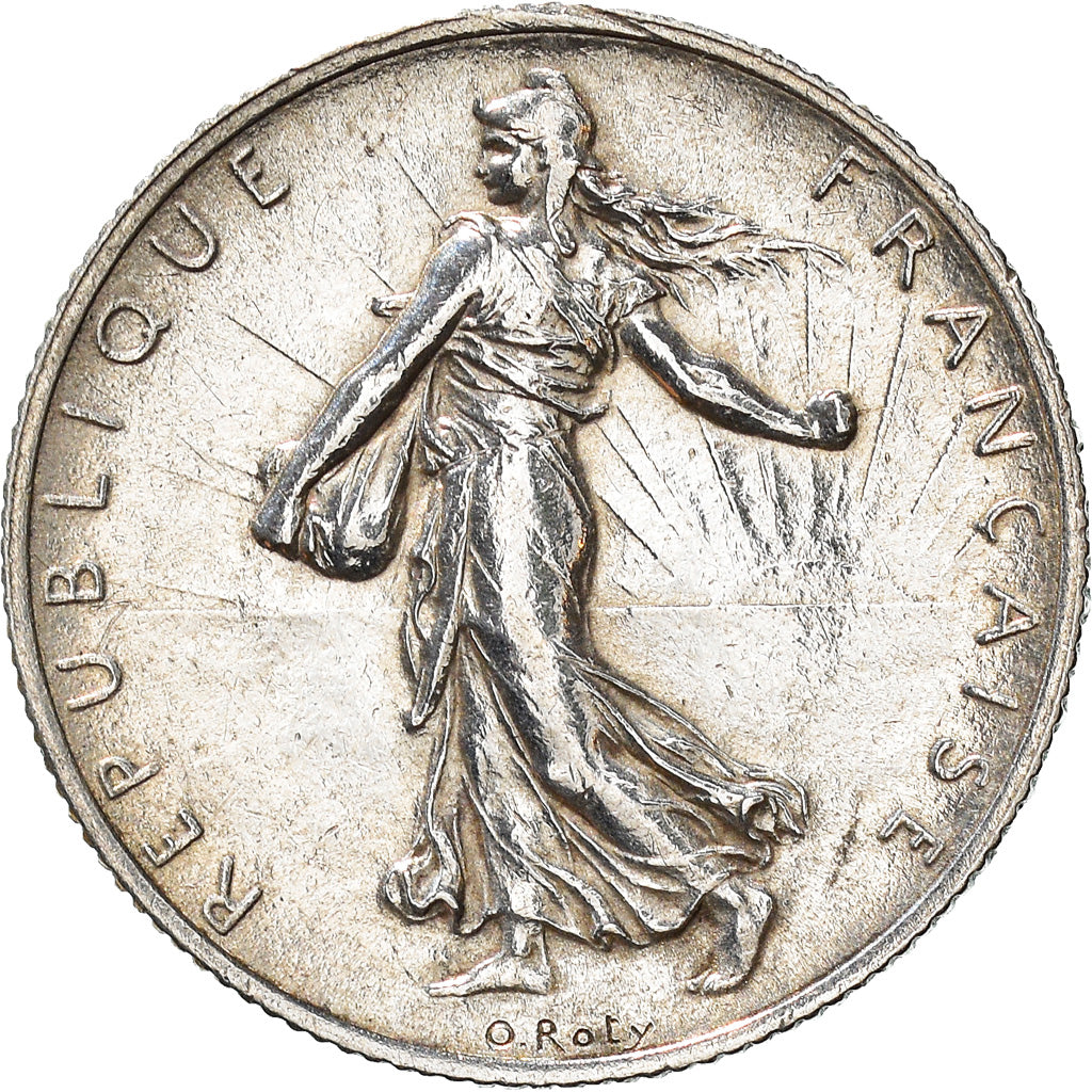 Coin, France, Semeuse, 2 Francs, 1919, Paris, AU(55-58), Silver, KM:845.1