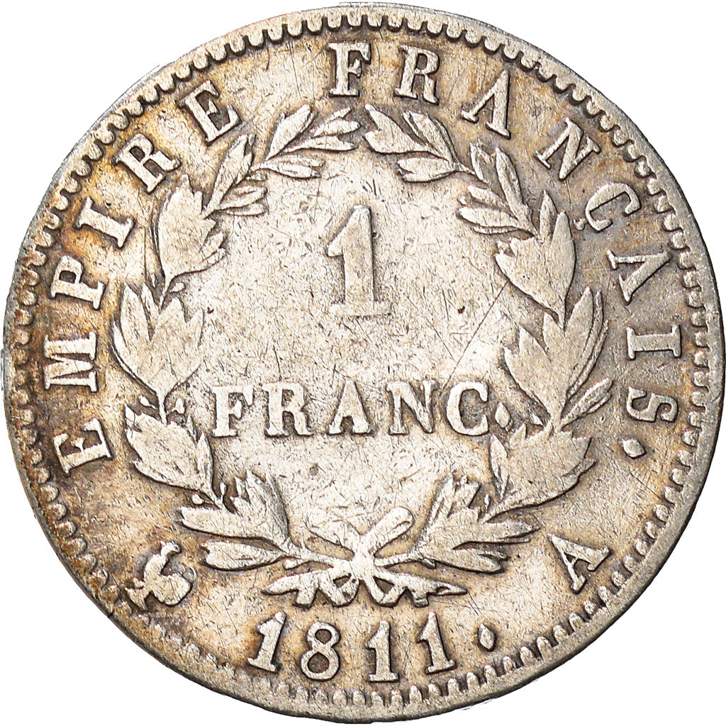 Munten, Frankrijk, Napoléon I, Franc, 1811, Paris, FR, Zilver, KM:692.1
