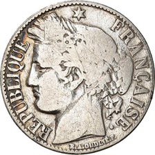 Moneda, Francia, Cérès, Franc, 1872, Paris, BC, Plata, KM:822.1, Gadoury:465a