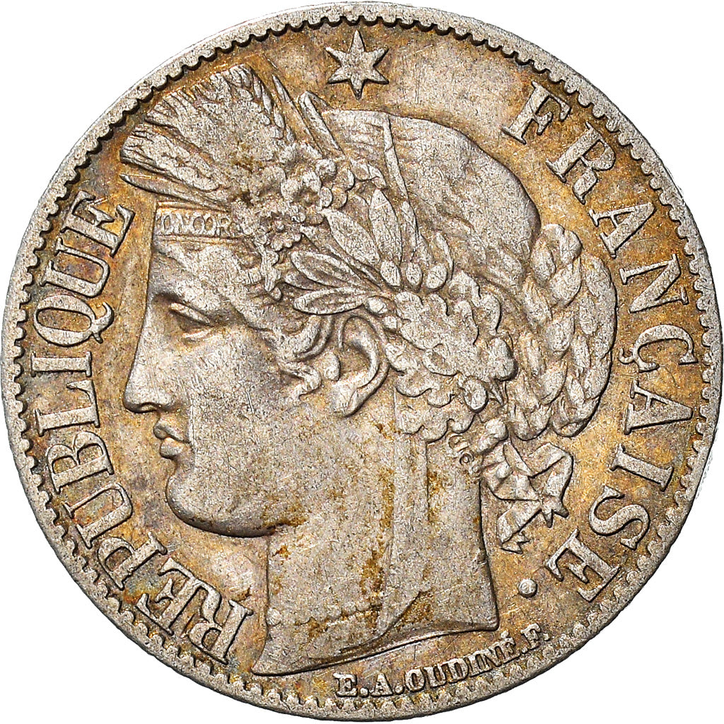 Coin, France, Cérès, Franc, 1872, Paris, VF(30-35), Silver, KM:822.1