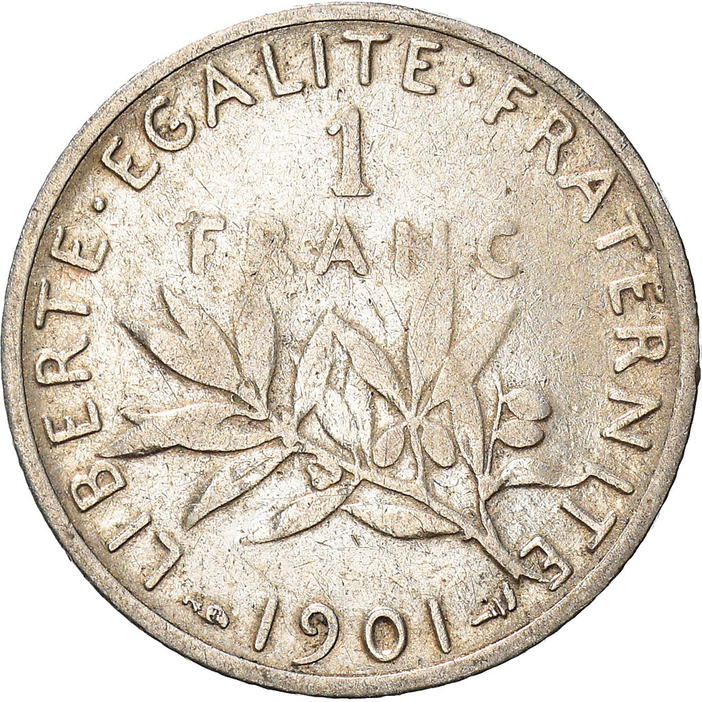 Moeda, França, Semeuse, Franc, 1901, Paris, VF(20-25), Prata, KM:844.1