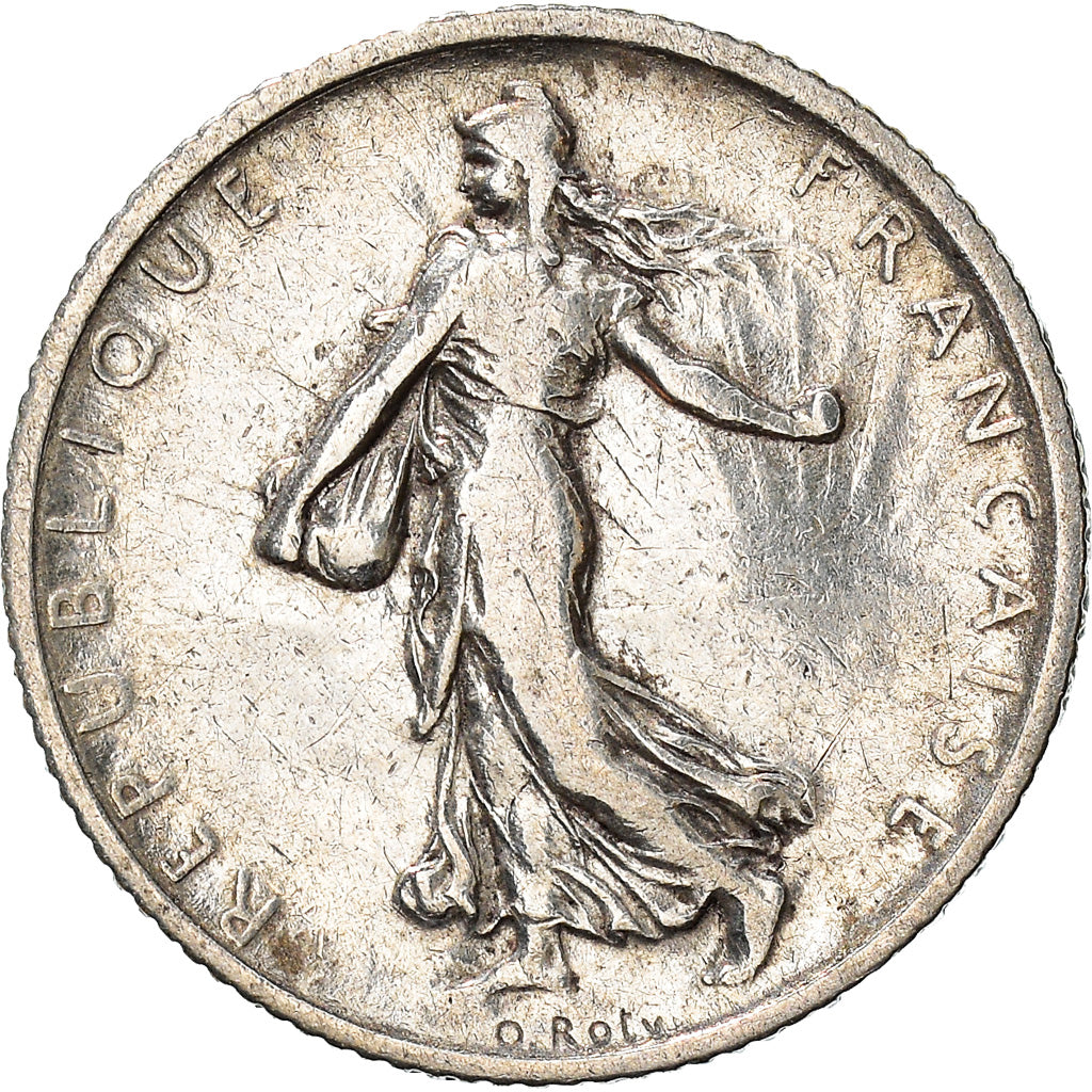 Moeda, França, Semeuse, Franc, 1907, Paris, VF(20-25), Prata, KM:844.1