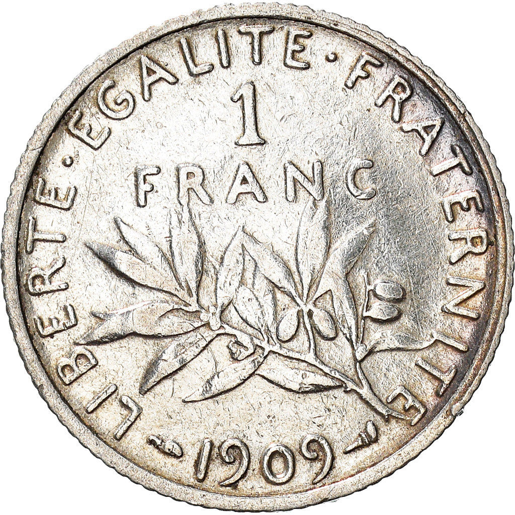 Monnaie, France, Semeuse, Franc, 1909, Paris, TTB, Argent, Gadoury:467, KM:844.1