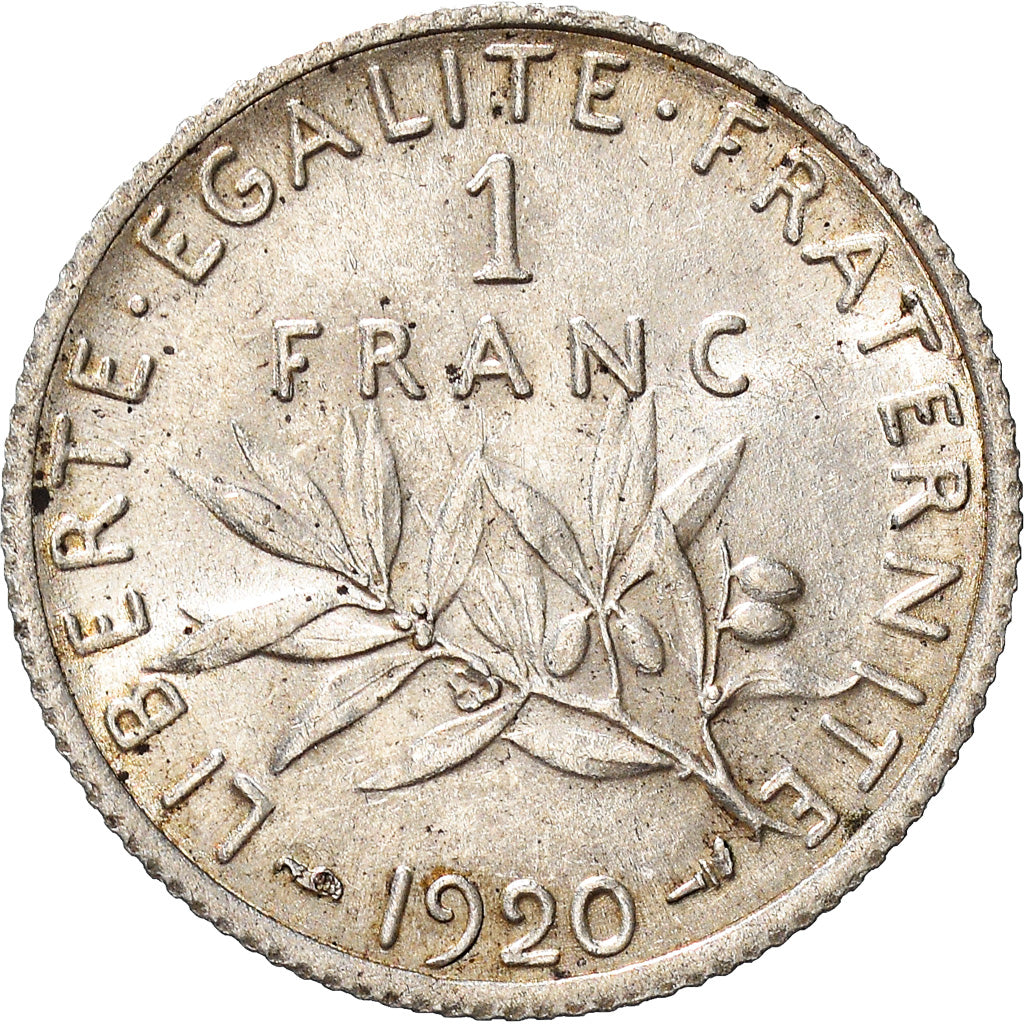 Monnaie, France, Semeuse, Franc, 1920, Paris, SUP, Argent, Gadoury:467, KM:844.1