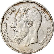 Coin, Belgium, Leopold II, 5 Francs, 5 Frank, 1867, EF(40-45), Silver, KM:24