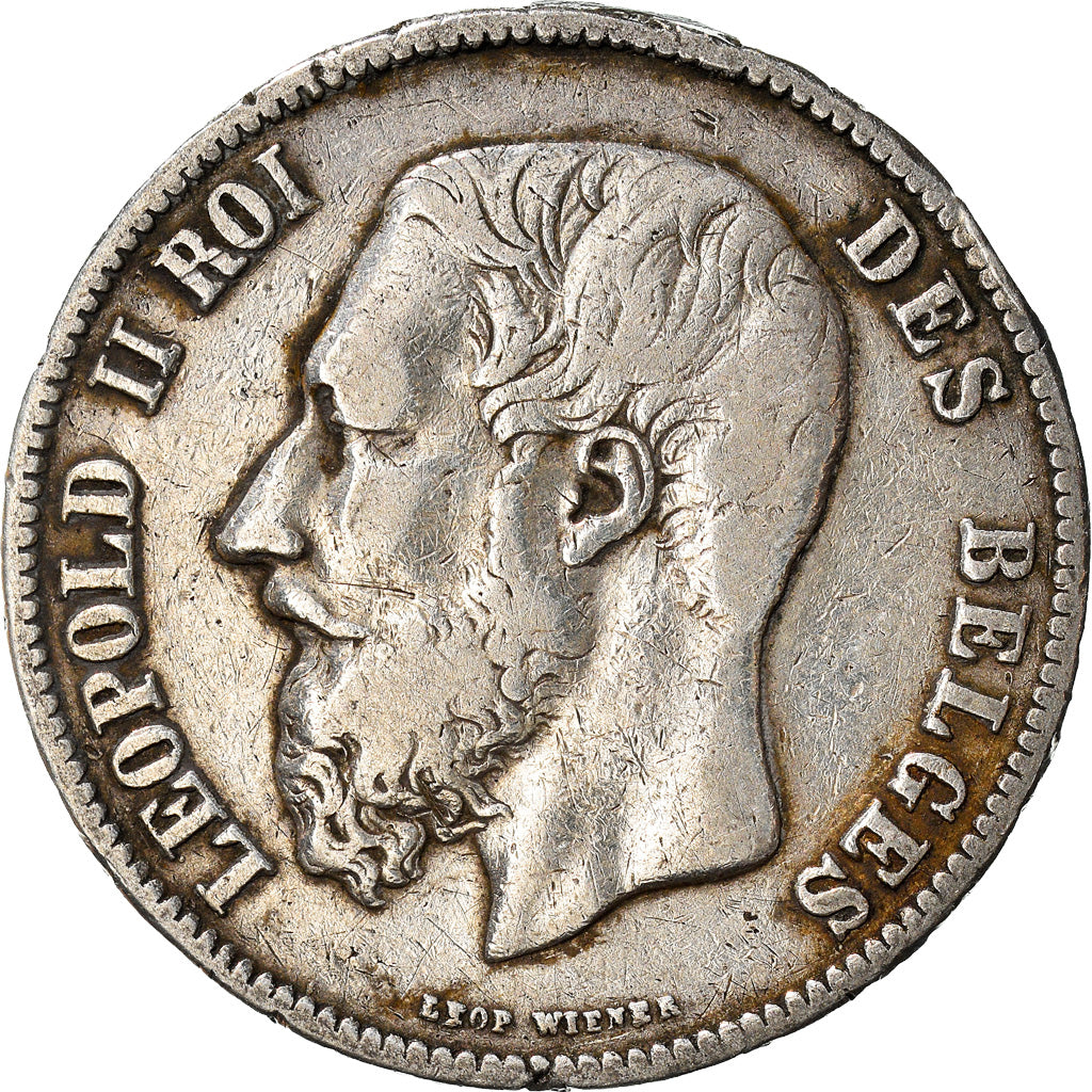 Coin, Belgium, Leopold II, 5 Francs, 5 Frank, 1868, VF(30-35), Silver, KM:24