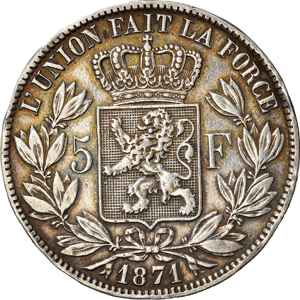 Monnaie, Belgique, Leopold II, 5 Francs, 5 Frank, 1871, TB+, Argent, KM:24