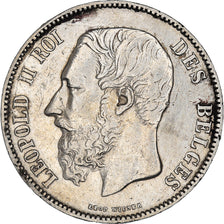 Coin, Belgium, Leopold II, 5 Francs, 5 Frank, 1873, EF(40-45), Silver, KM:24