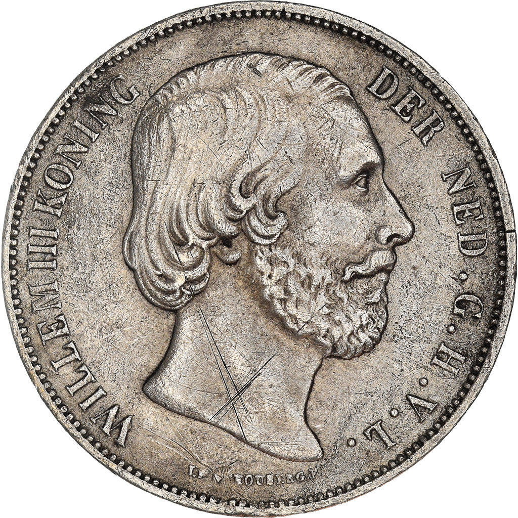 Coin, Netherlands, William III, 2-1/2 Gulden, 1872, EF(40-45), Silver, KM:82