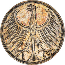 Coin, GERMANY - FEDERAL REPUBLIC, 5 Mark, 1951, Stuttgart, EF(40-45), Silver
