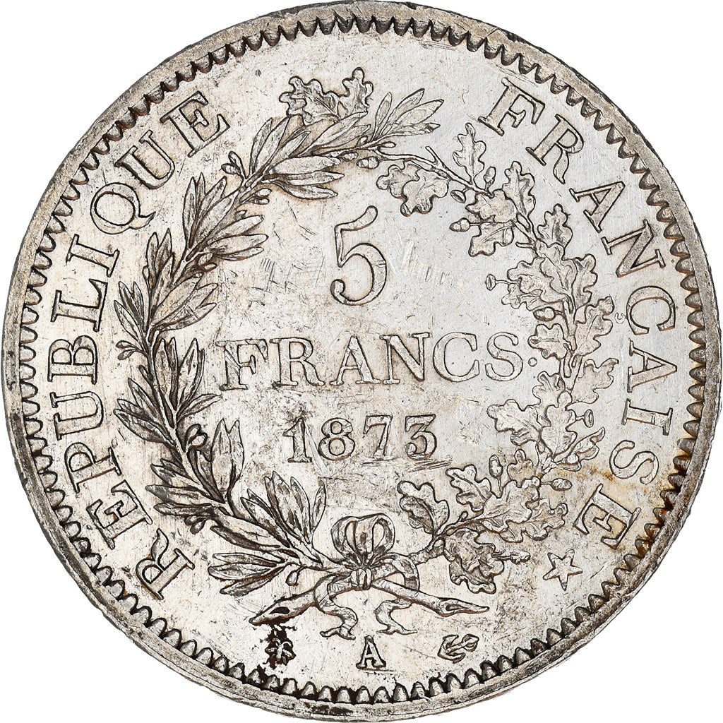 Coin, France, Hercule, 5 Francs, 1873, Paris, EF(40-45), Silver, KM:820.1