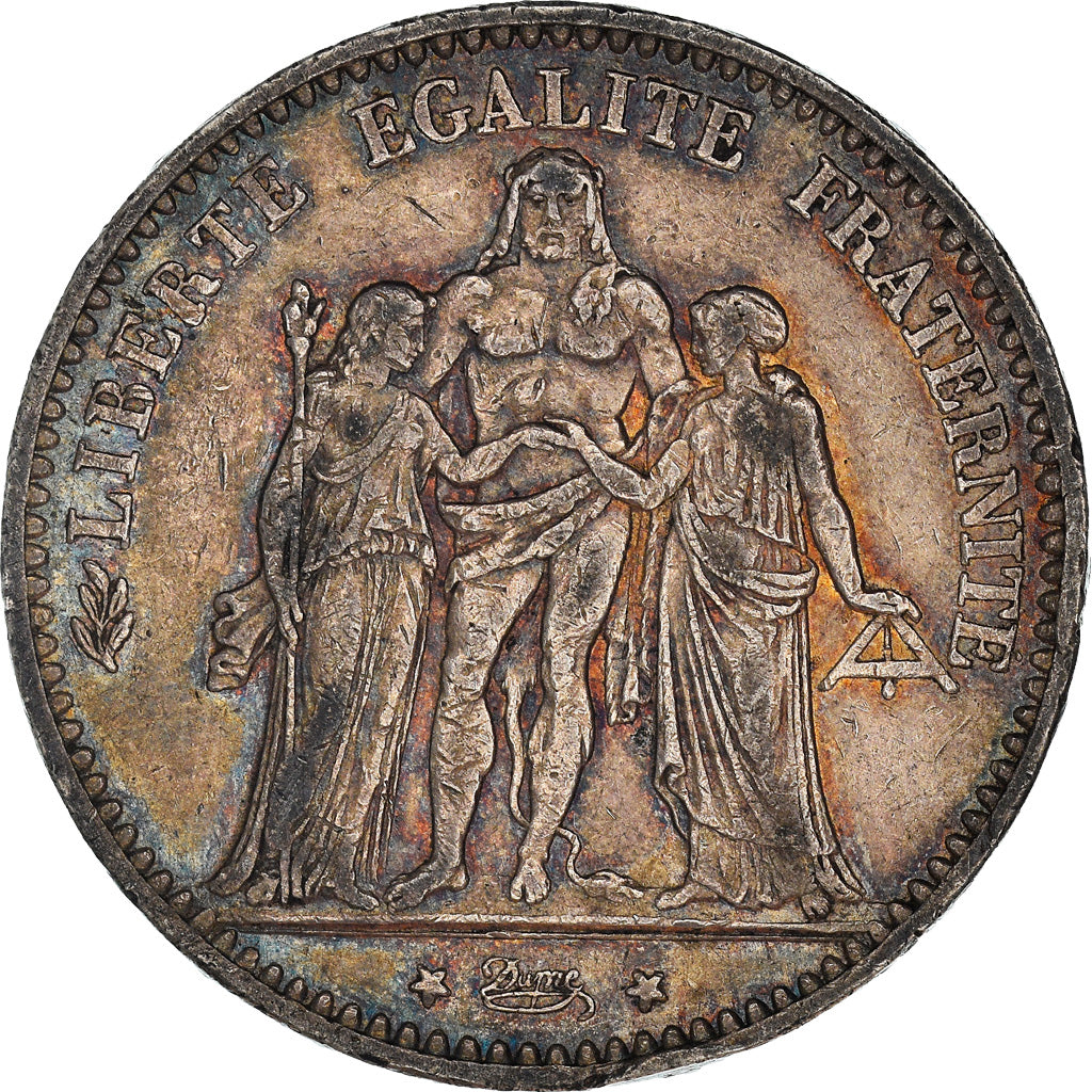 Moneta, Francia, Hercule, 5 Francs, 1874, Paris, BB, Argento, KM:820.1