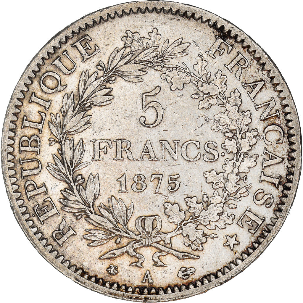 Coin, France, Hercule, 5 Francs, 1875, Paris, EF(40-45), Silver, KM:820.1