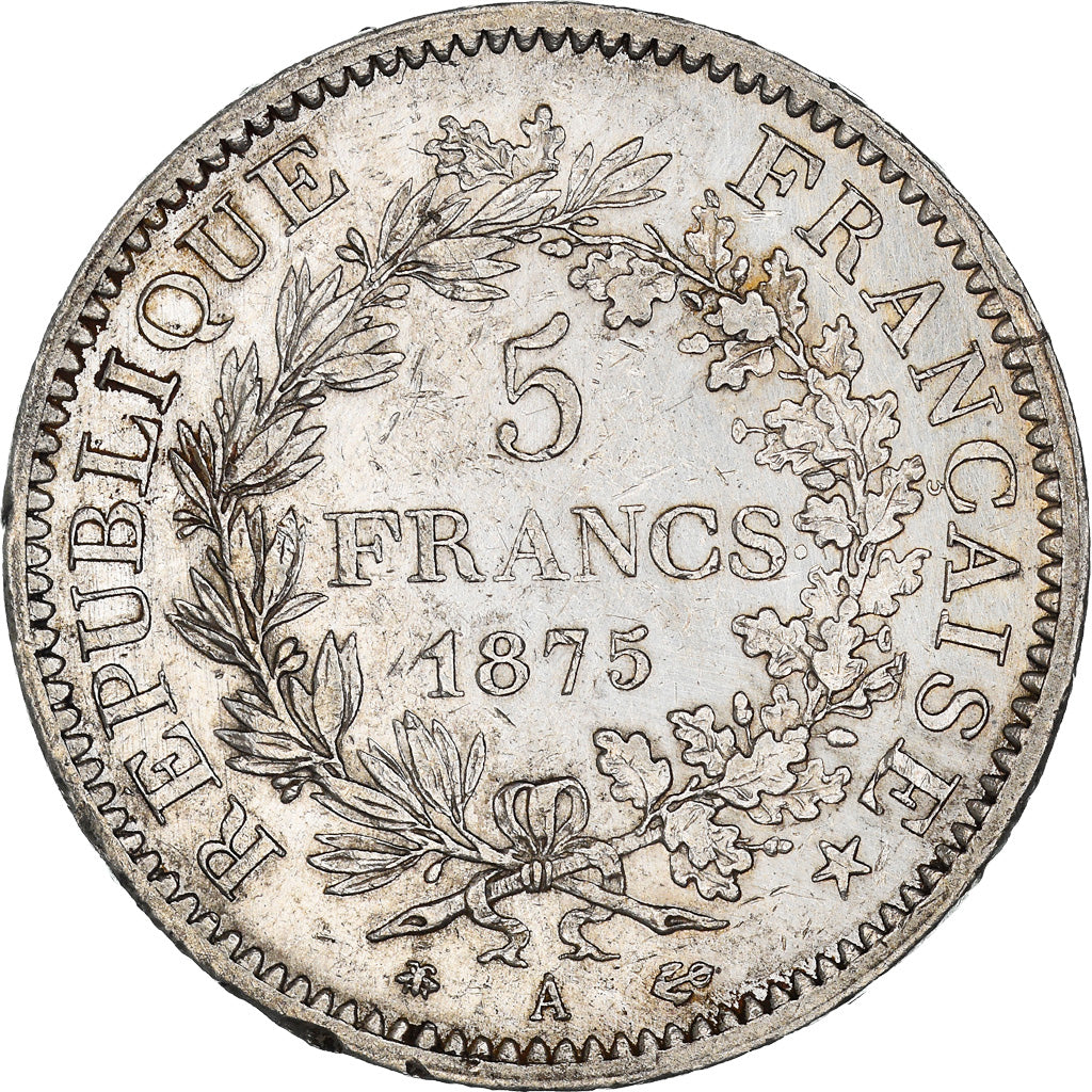 Coin, France, Hercule, 5 Francs, 1875, Paris, AU(50-53), Silver, KM:820.1
