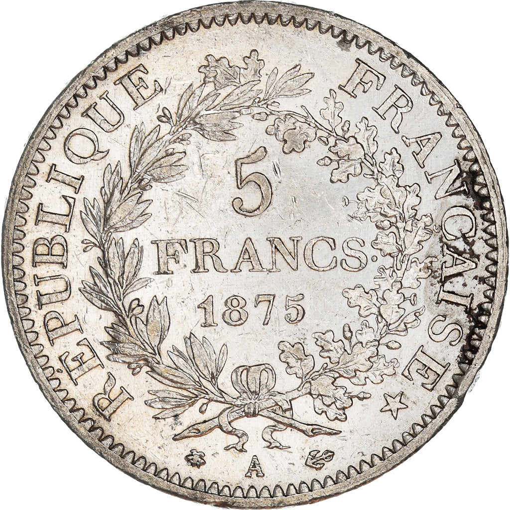 Coin, France, Hercule, 5 Francs, 1875, Paris, AU(50-53), Silver, KM:820.1