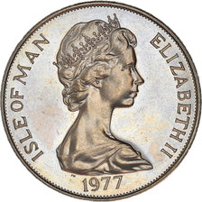 Coin, Isle of Man, Elizabeth II, Crown, 1977, Pobjoy Mint, AU(55-58)