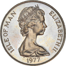 Moeda, Ilha de Man, Elizabeth II, Crown, 1977, Pobjoy Mint, AU(55-58)
