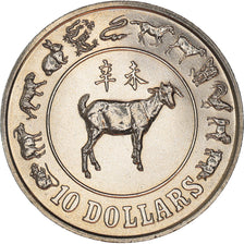 Coin, Singapore, Année de la Chèvre, 10 Dollars, 1991, MS(60-62), Nickel
