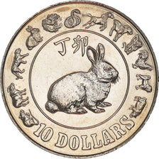 Coin, Singapore, Année du Lapin, 10 Dollars, 1987, MS(60-62), Nickel, KM:66