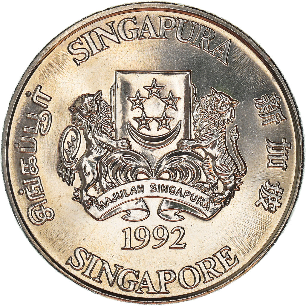 Coin, Singapore, Année du Singe, 10 Dollars, 1992, MS(60-62), Nickel, KM:92