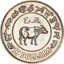 Coin, Singapore, Année du Buffle, 10 Dollars, 1985, MS(60-62), Nickel, KM:44