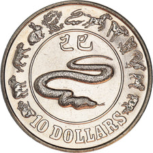 Moneda, Singapur, Année du Serpent, 10 Dollars, 1989, EBC+, Níquel, KM:71